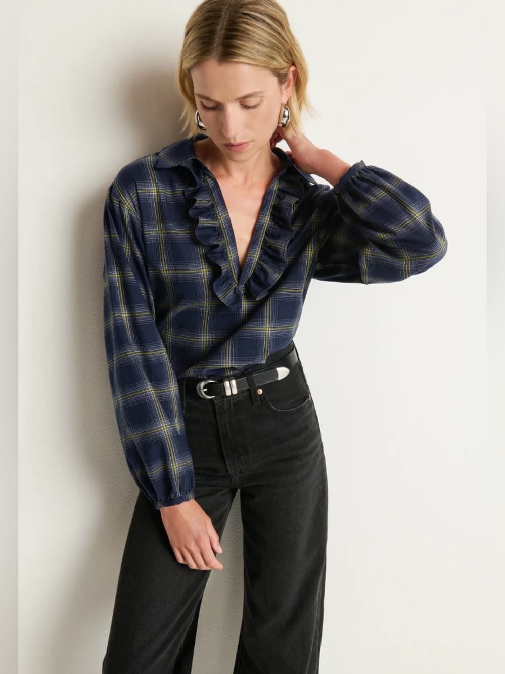 Nation LTD Beckett Blouse STARRY NIGHT PLAID