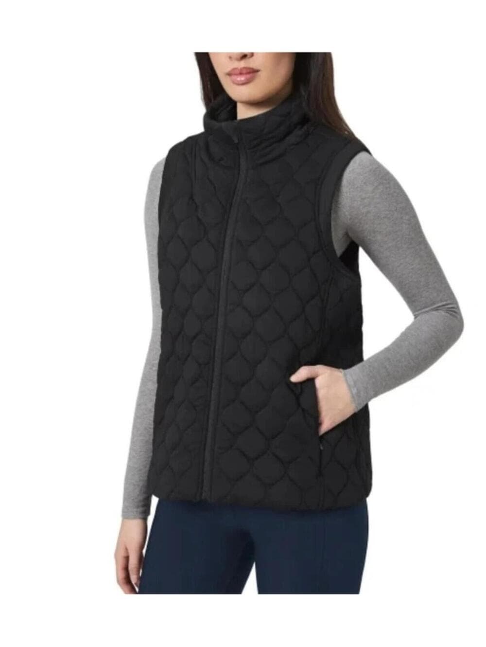Kirkland Black Quilted Women's Vest - Lightweight Sleeveless Jacket - Thumbnail 4