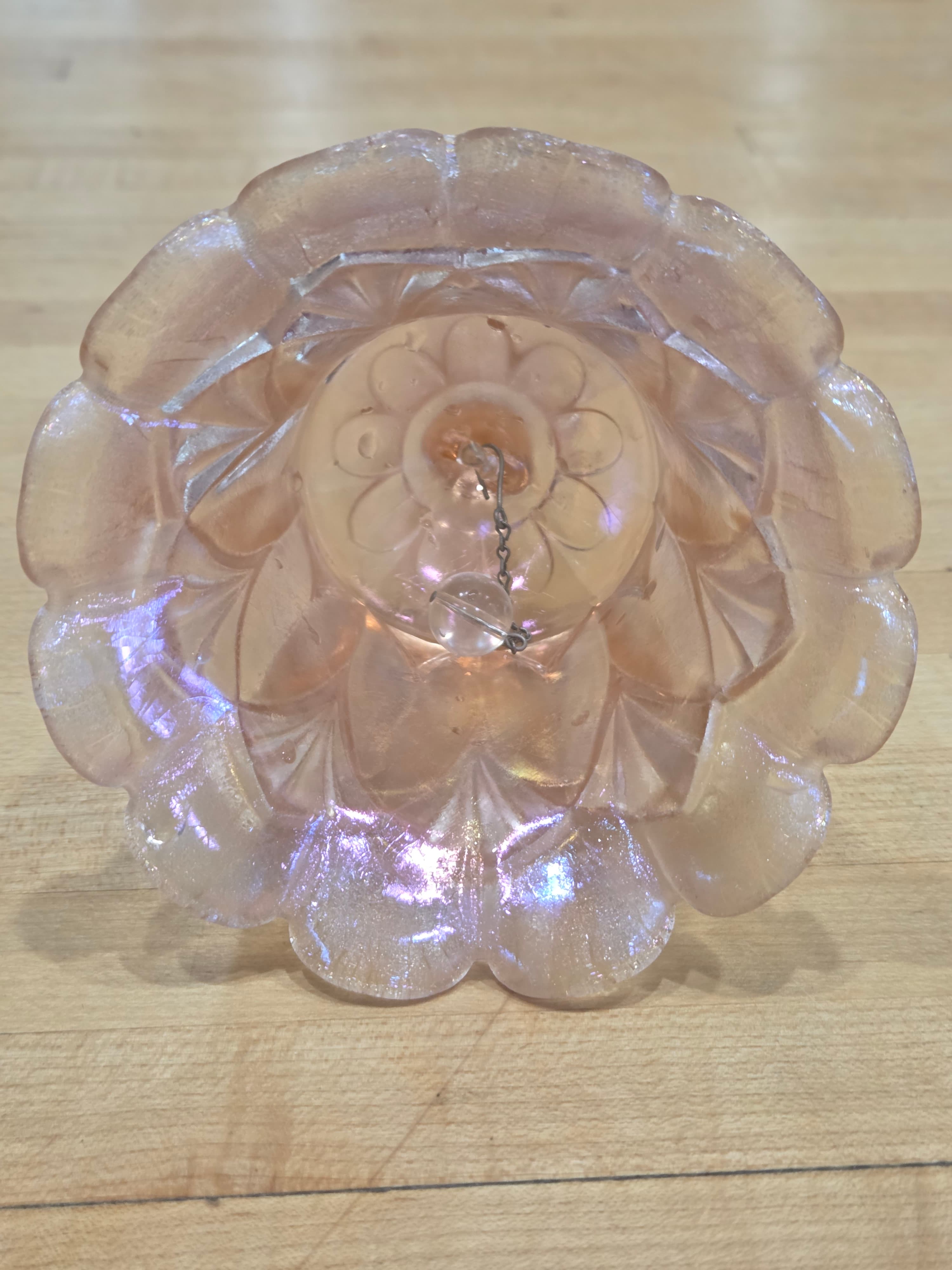 Vintage Fenton Velva Rose Pink Carnival Stretch Glass Whitton Art Bell - Thumbnail 4