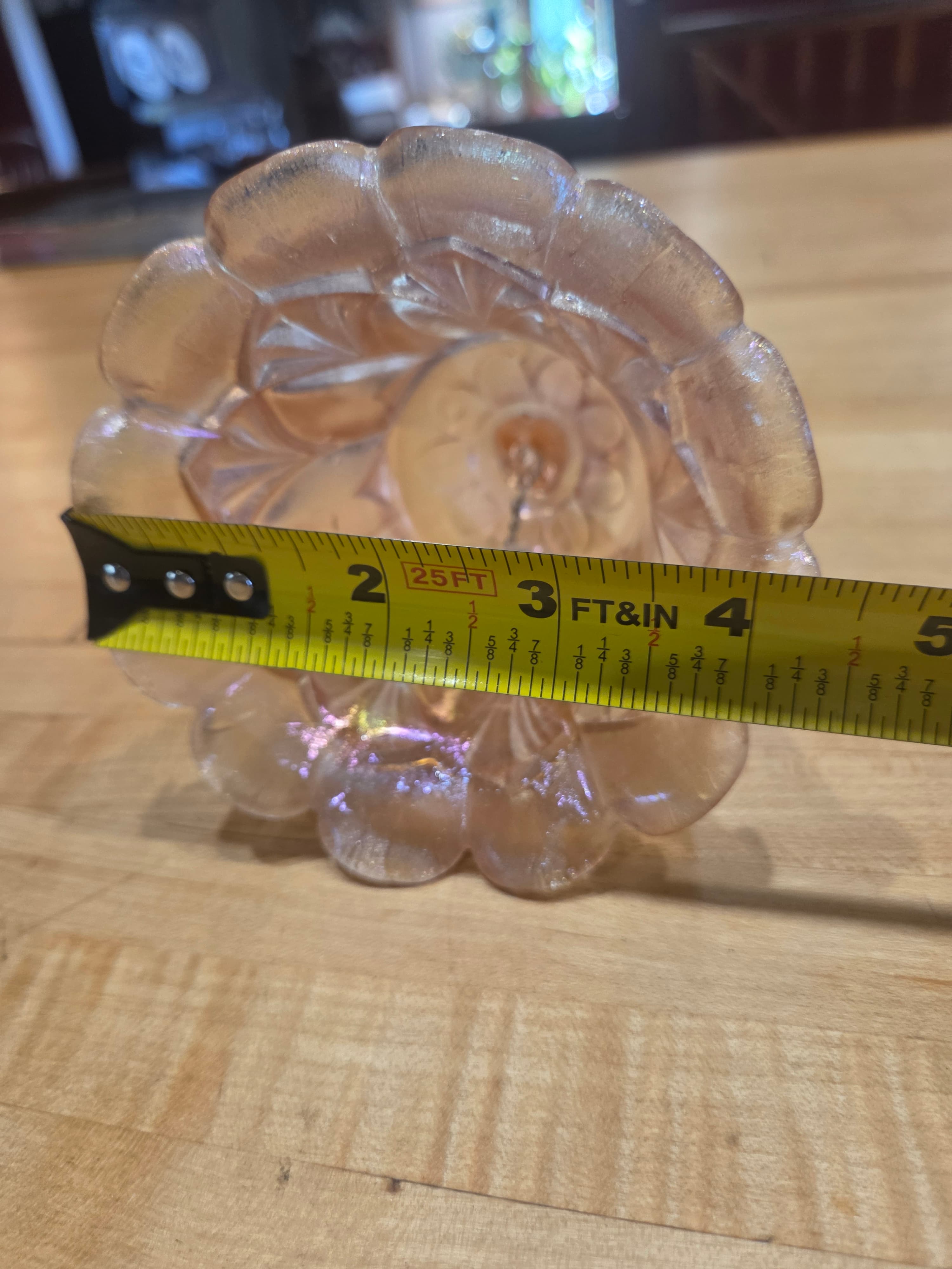 Vintage Fenton Velva Rose Pink Carnival Stretch Glass Whitton Art Bell - Thumbnail 7