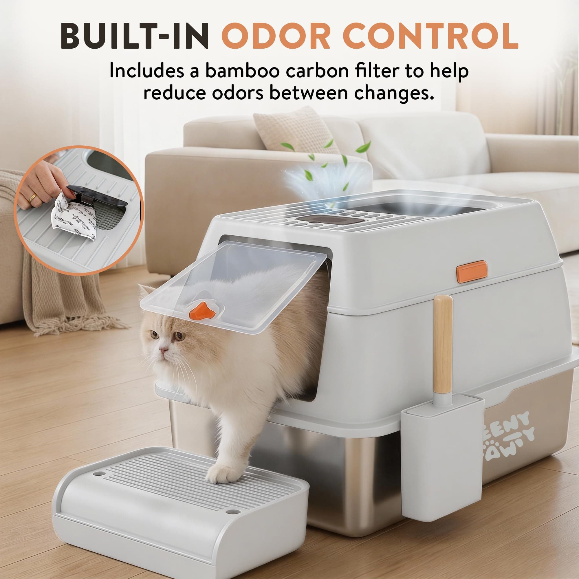 Extra-Large Cat Litter Box with Odor Control - Thumbnail 2