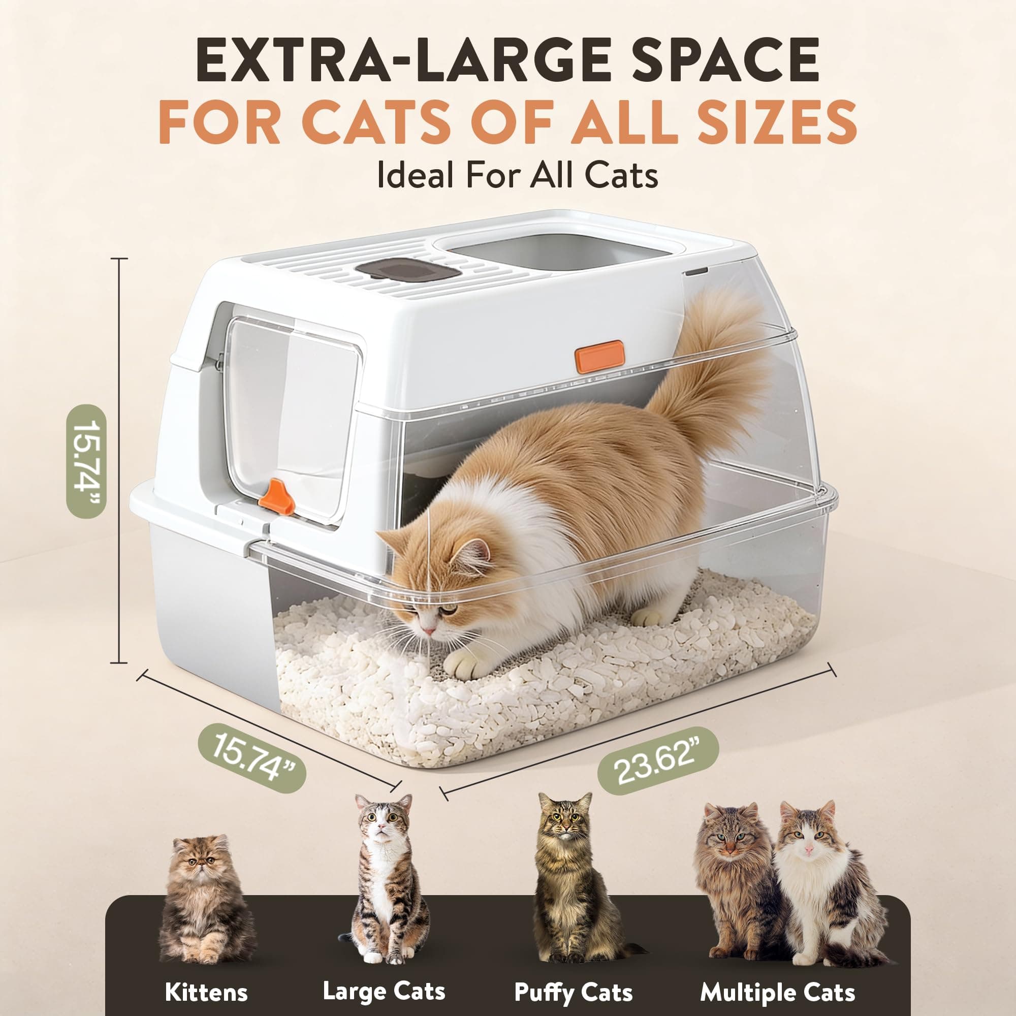 Extra-Large Cat Litter Box with Odor Control - Thumbnail 5