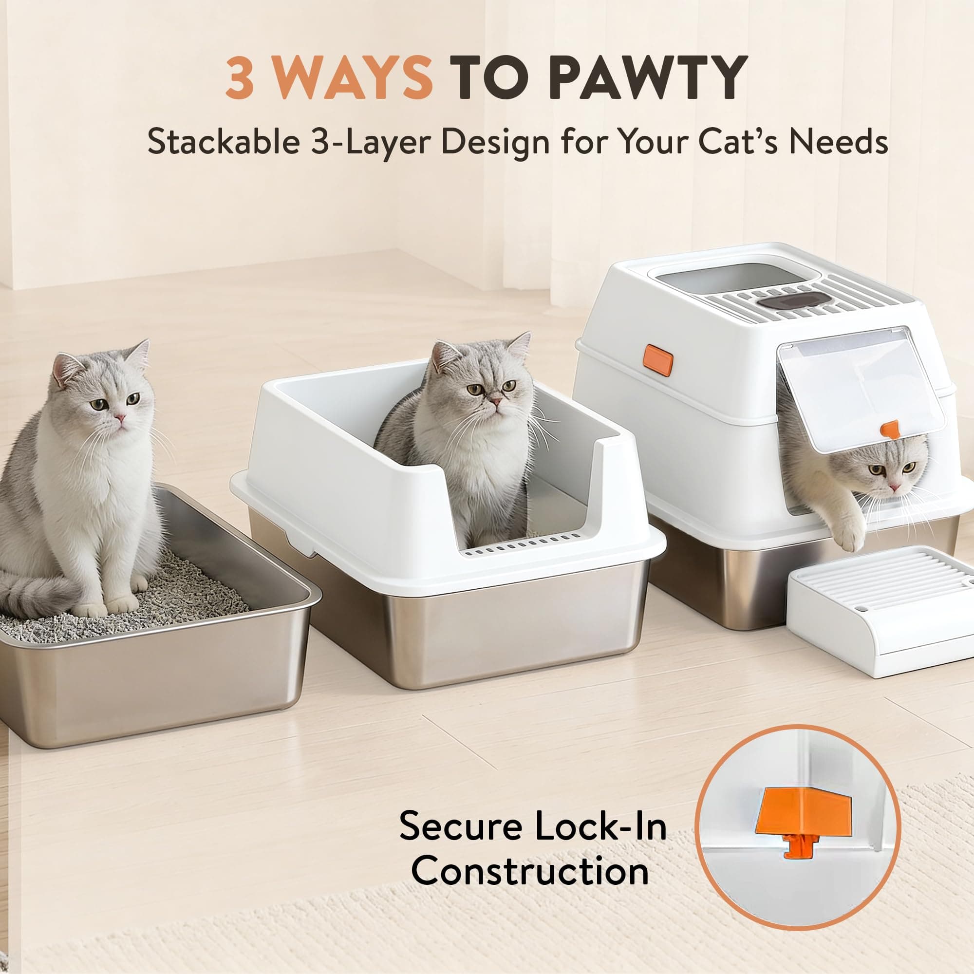 Extra-Large Cat Litter Box with Odor Control - Thumbnail 6