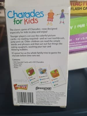 Pressman Charades for Kids Card Game Timer & Dice 3+ Players Ages 4+ - Thumbnail 2