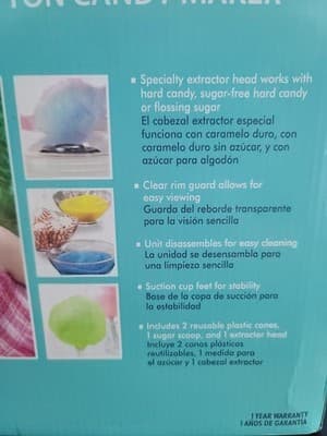 Nostalgia PCM805 Cotton Candy Machine 450W 120V Clear Guard NIB Pink/White - Thumbnail 2