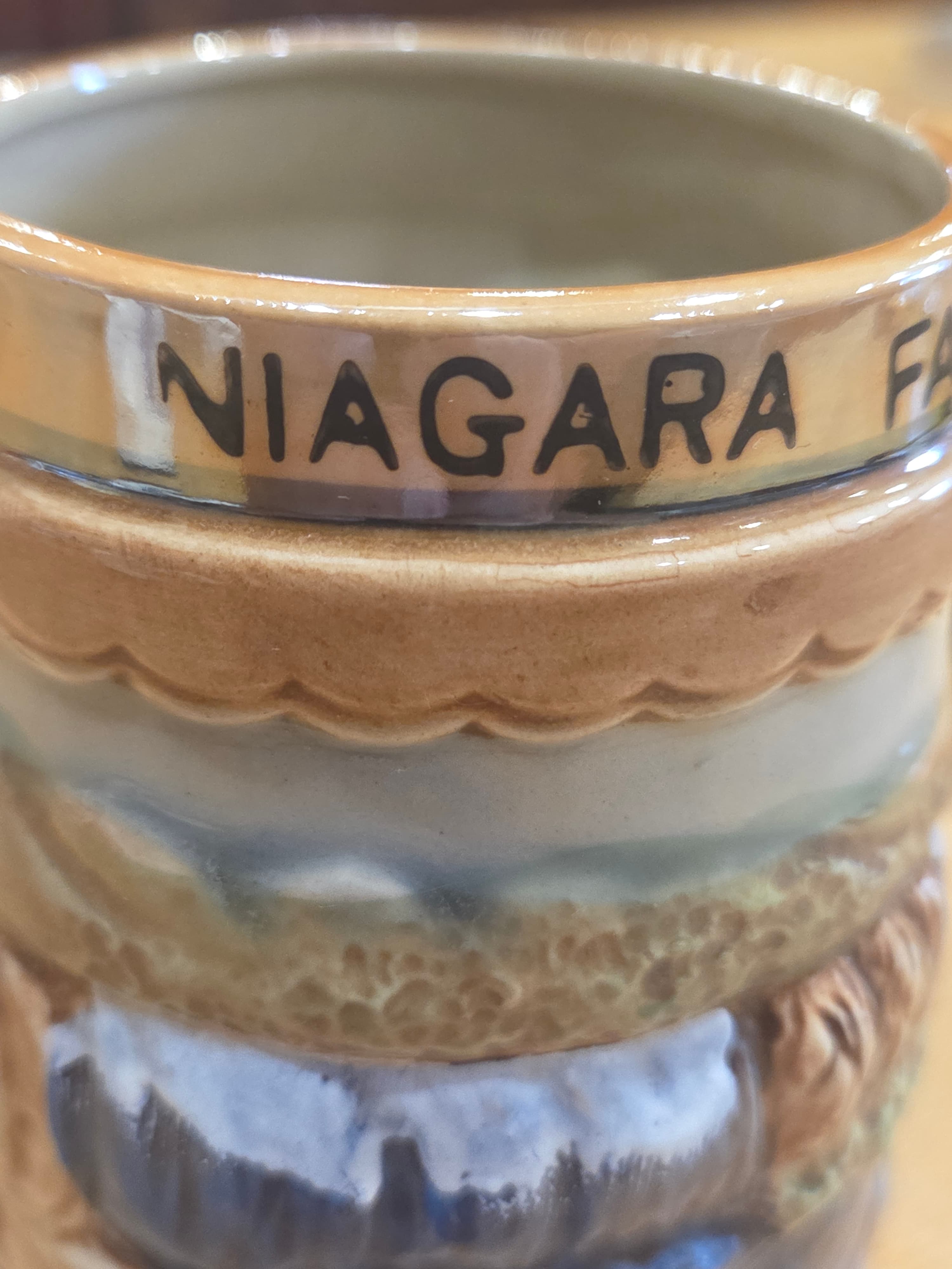 Vintage Niagara Falls Canada Ceramic Beer Stein Mug Relief Enterprise Exclusive - Thumbnail 3
