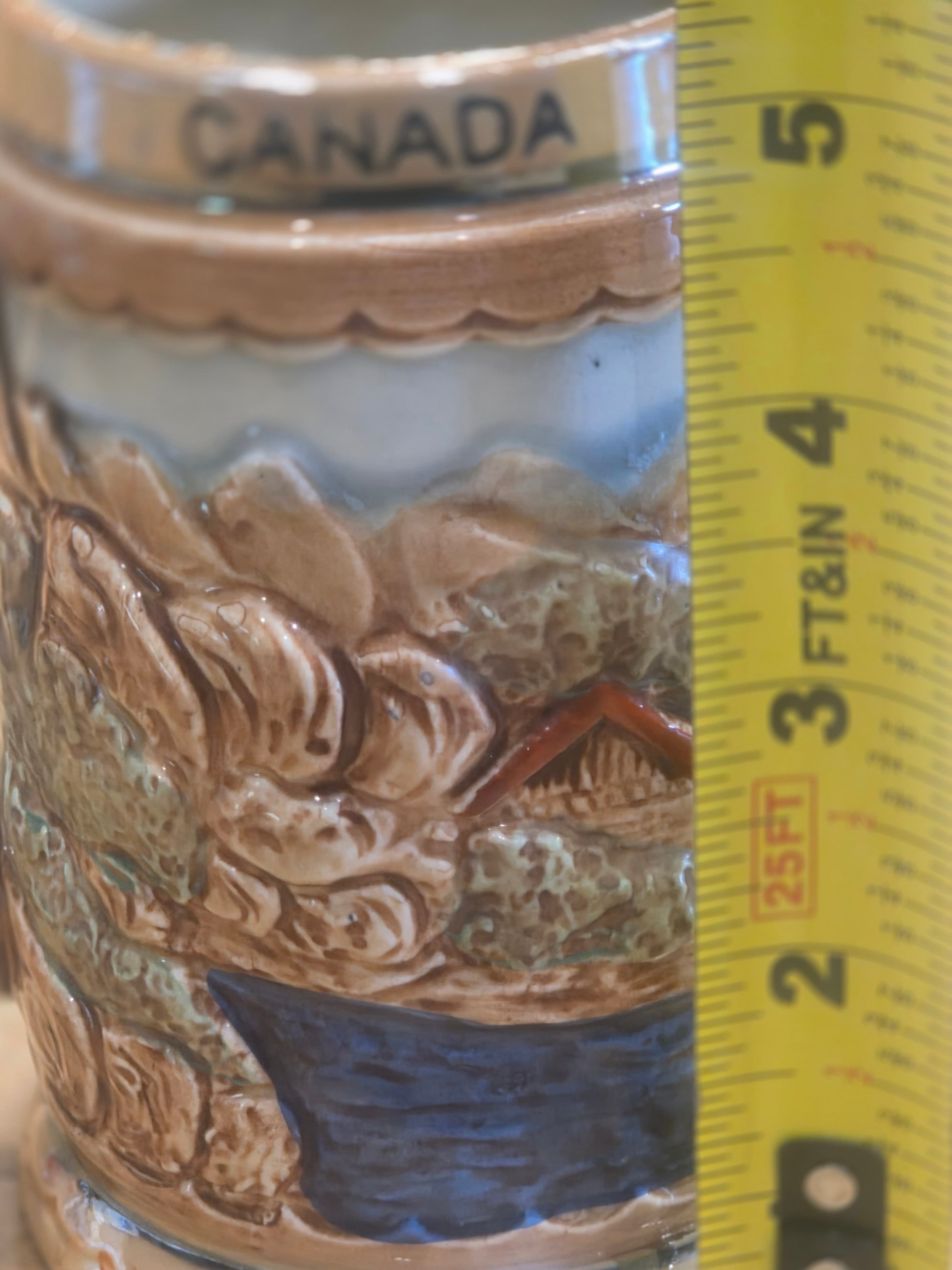 Vintage Niagara Falls Canada Ceramic Beer Stein Mug Relief Enterprise Exclusive - Thumbnail 6