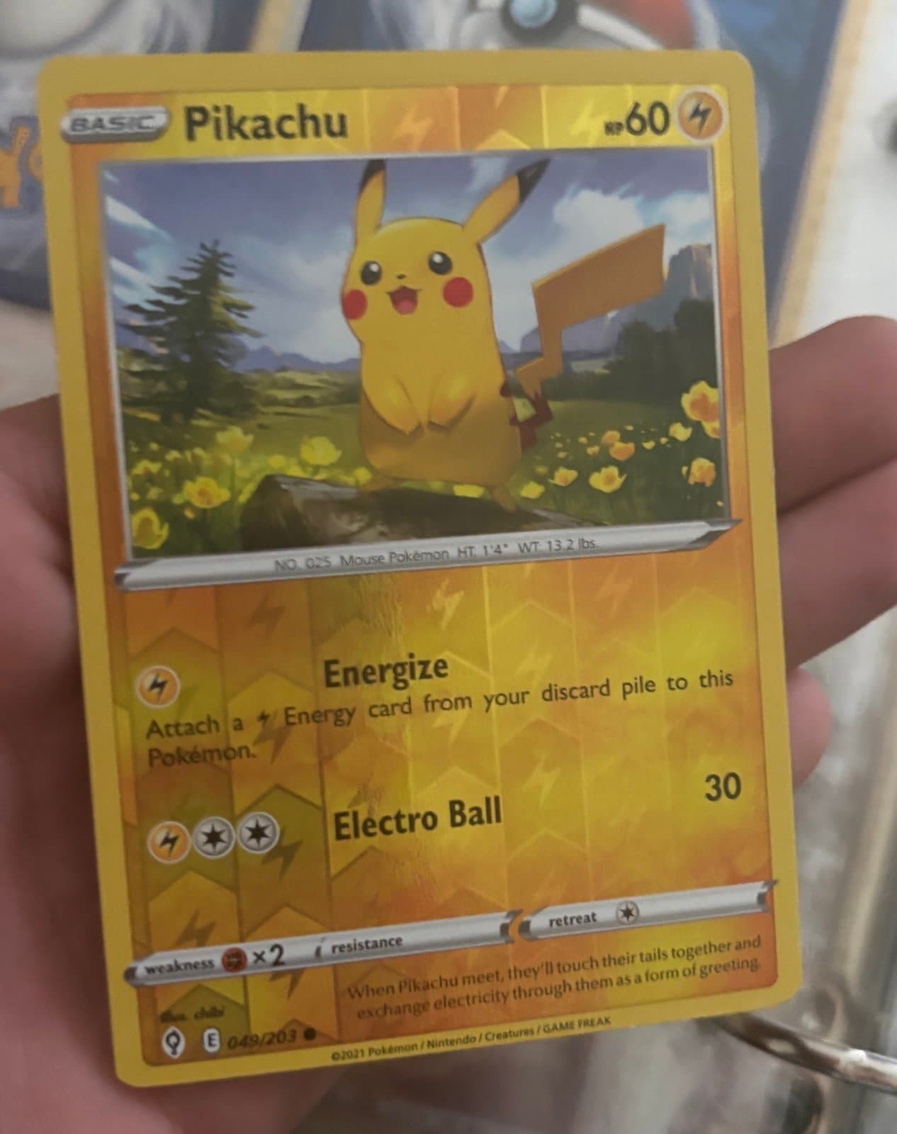 Pikachu Reverse Holo Pokemon TCG Card