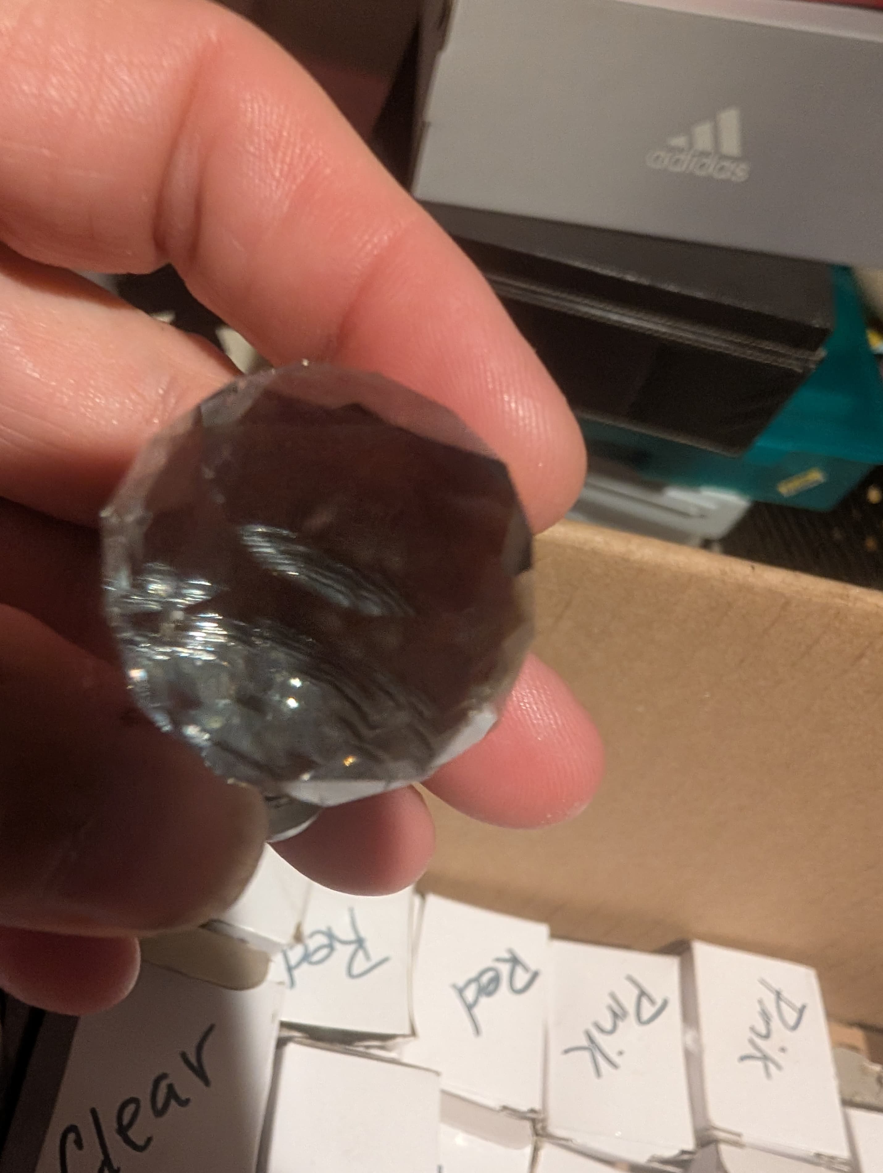 Crystal Draw Knobs Set of 6 Clear Faceted Glass Drawer Pulls - Thumbnail 4