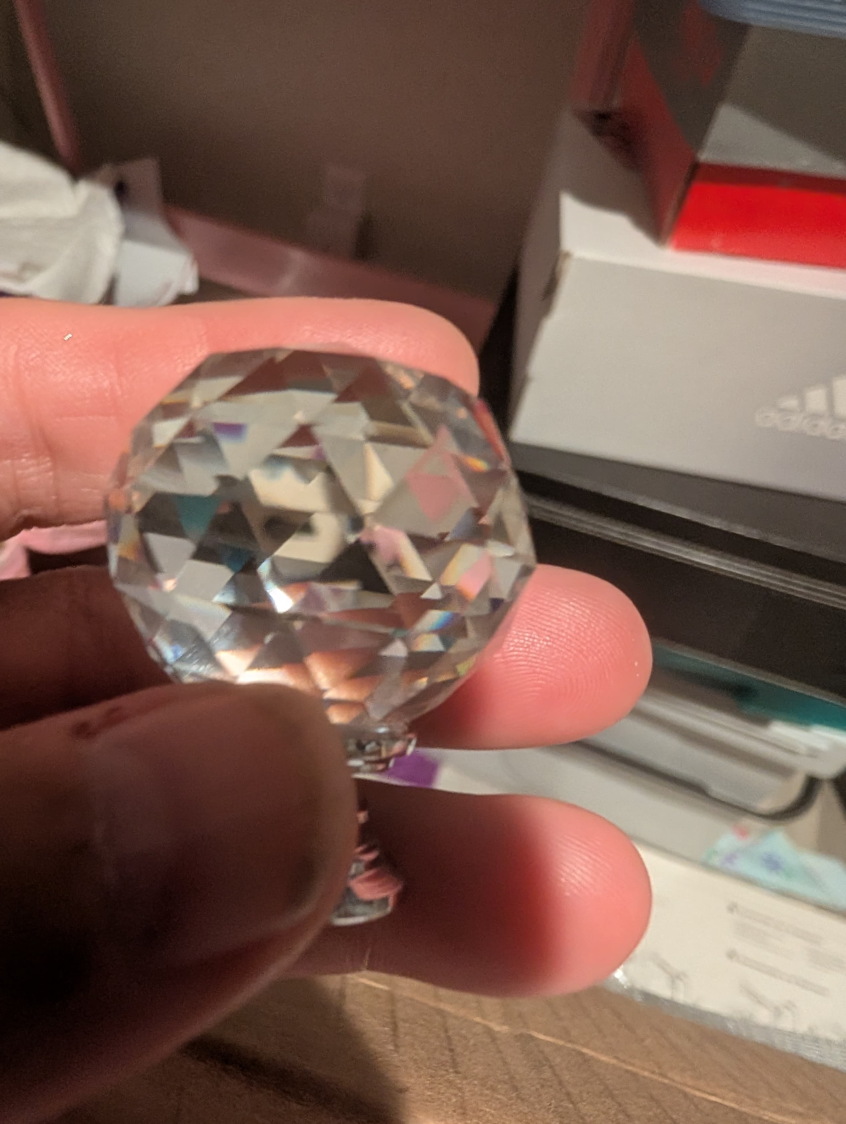 Crystal Draw Knobs Set of 6 Clear Faceted Glass Drawer Pulls - Thumbnail 2
