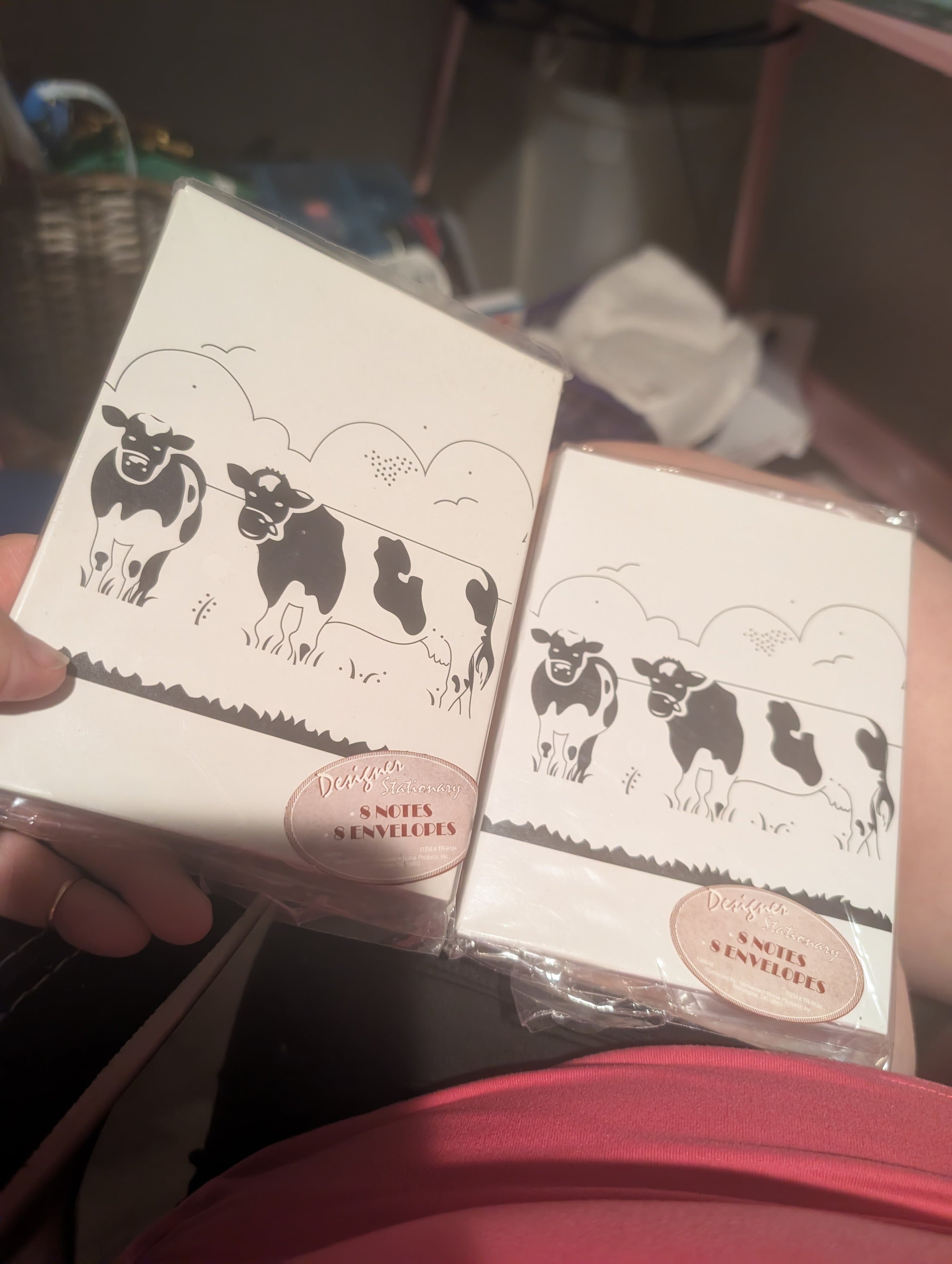 Designer Stationery Cow Note Cards 2 Packs, 8 Each - Thumbnail 2