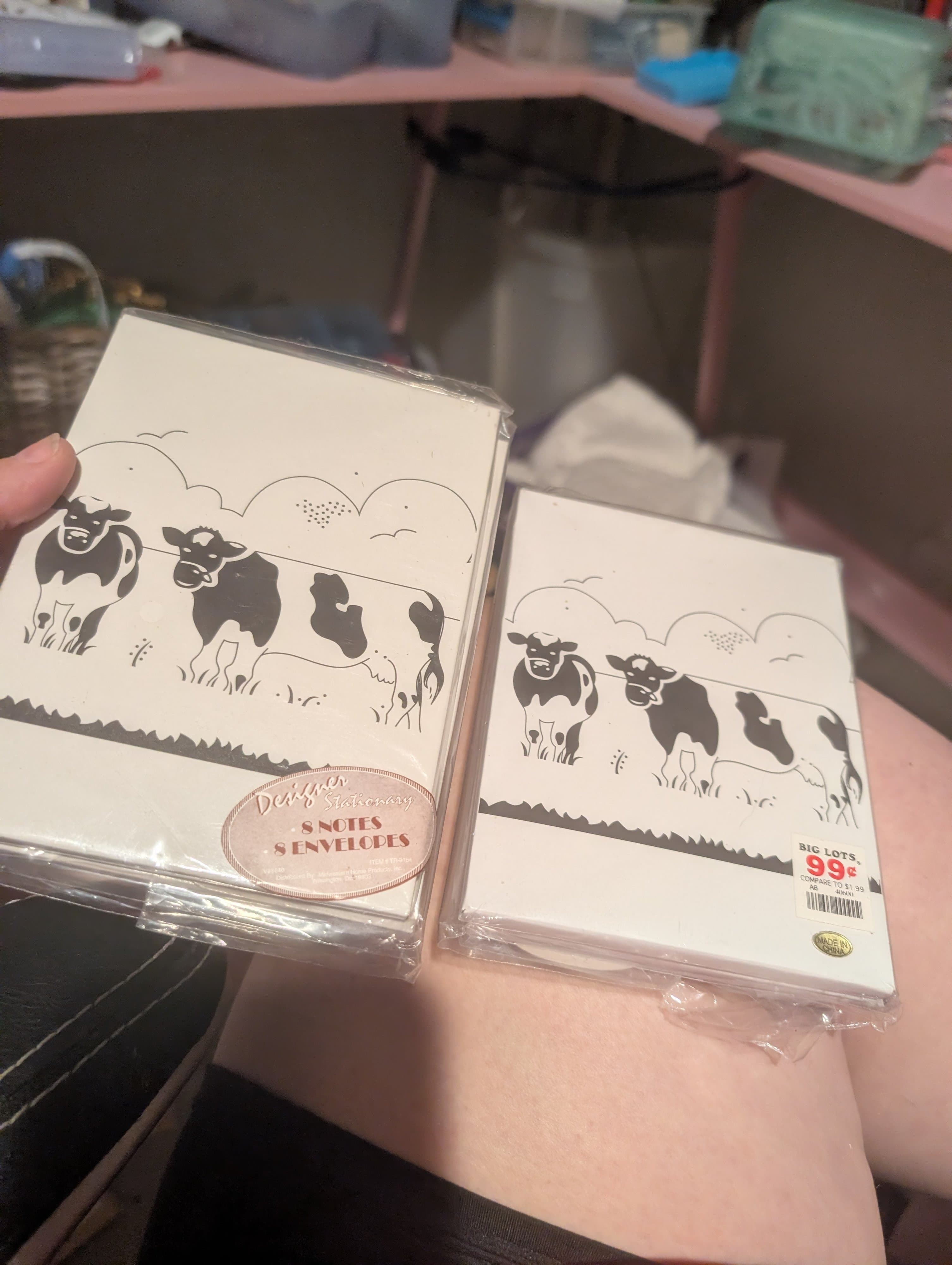 Designer Stationery Cow Note Cards 2 Packs, 8 Each - Thumbnail 3
