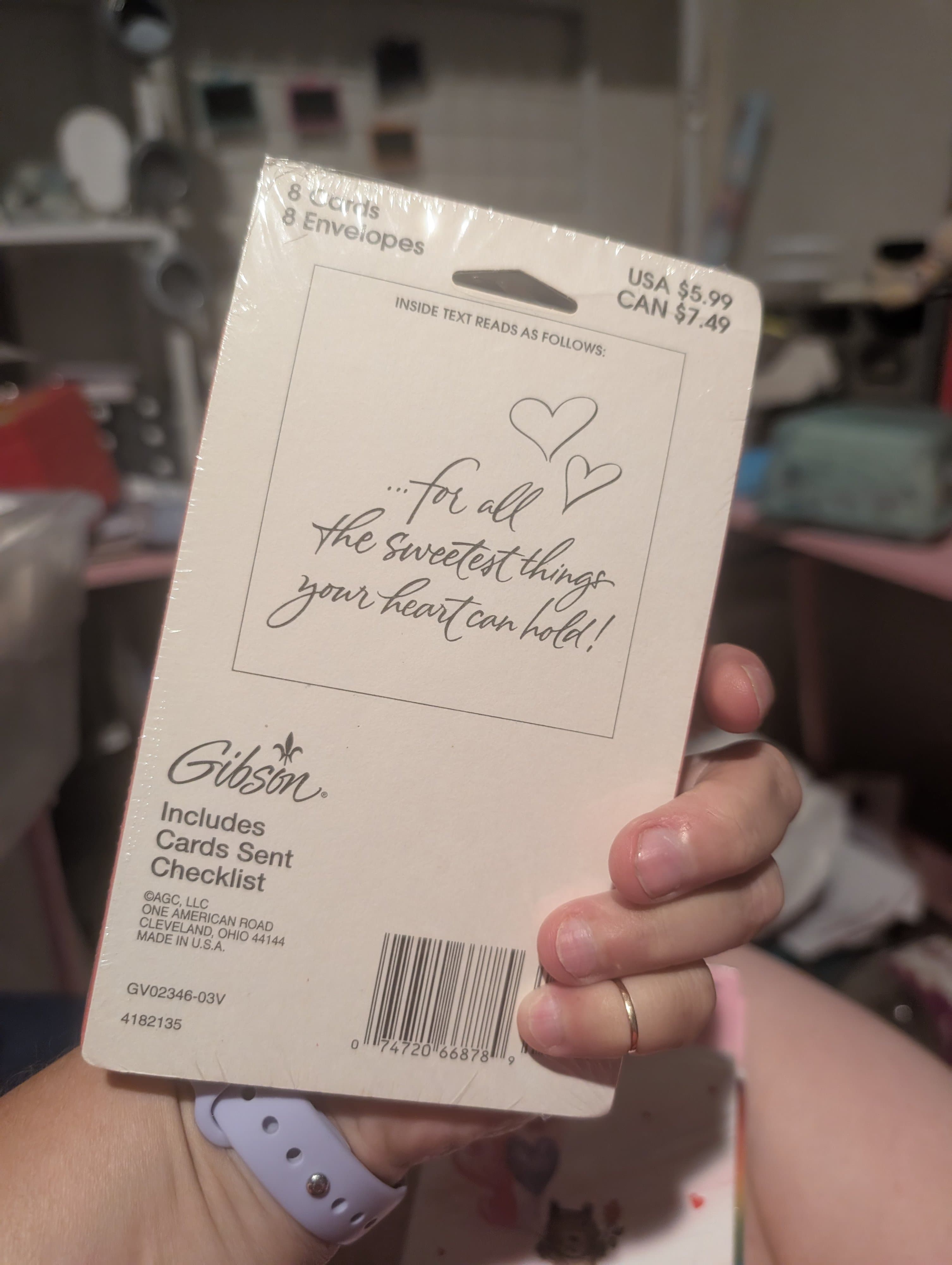 Gibson Valentine's Day Note Cards Set of 8 with Envelopes - Thumbnail 2