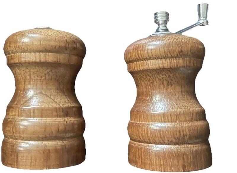 A & H Supply Vintage Style Wooden Salt and Pepper Mill Set