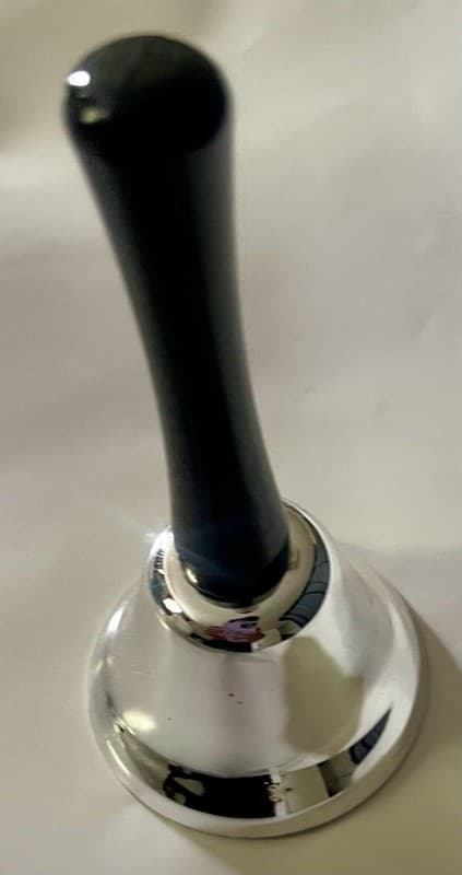 Adorox 65mm Silver Steel Hand Bell - Thumbnail 4