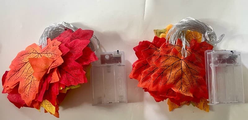 2 Pack Fall Maple Leaf LED String Lights Thanksgiving Decor - Thumbnail 3