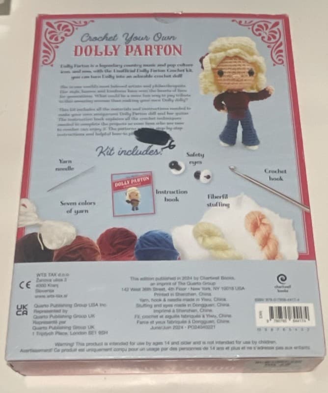 Unofficial Dolly Parton Crochet Kit: Amigurumi Doll and Guitar Craft Set - Thumbnail 3