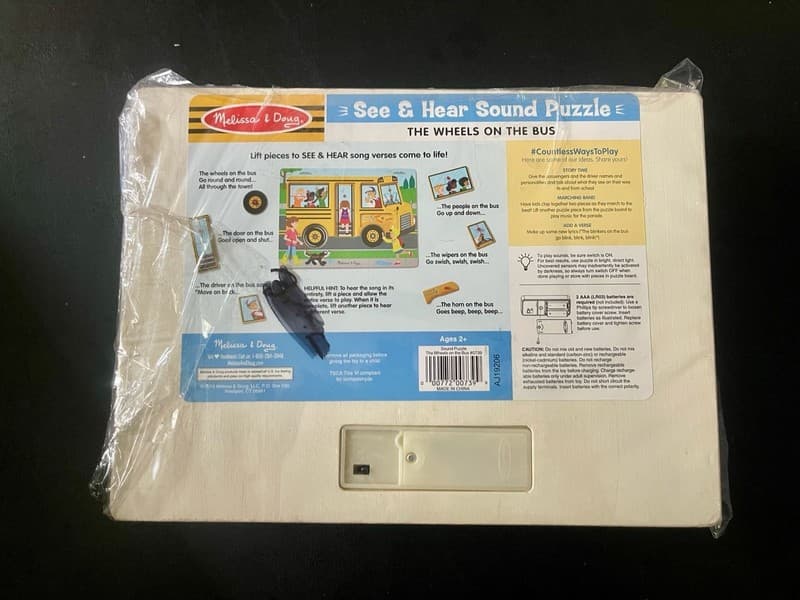 Melissa & Doug See & Hear Sound Puzzle The Wheels on the Bus - Thumbnail 2