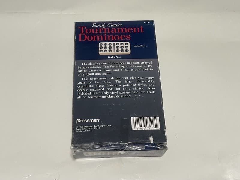 Vintage Pressman Family Classics Tournament Dominoes Double Nine 55 Count Set - Thumbnail 2