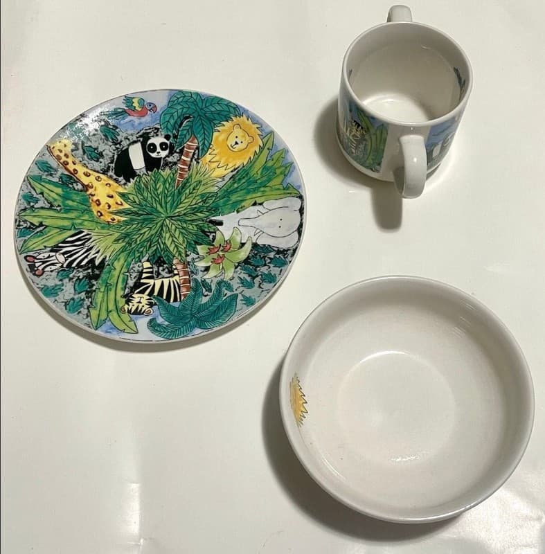 Retroneu Jungle Kids Child's 3 Piece Stoneware Place Setting - Thumbnail 6