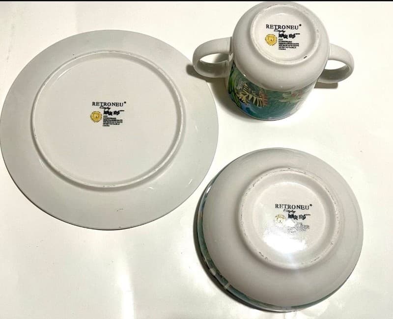 Retroneu Jungle Kids Child's 3 Piece Stoneware Place Setting - Thumbnail 4