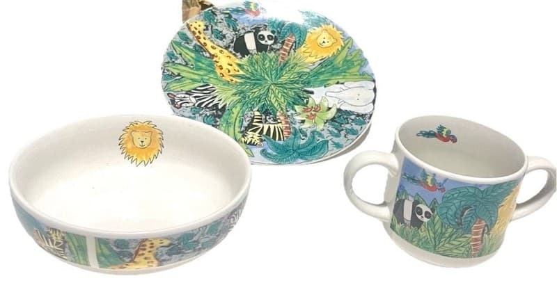 Retroneu Jungle Kids Child's 3 Piece Stoneware Place Setting - Thumbnail 2