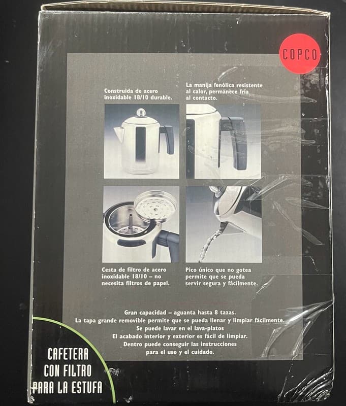 Copco 8-Cup Stainless Steel Stove Top Percolator - Thumbnail 2