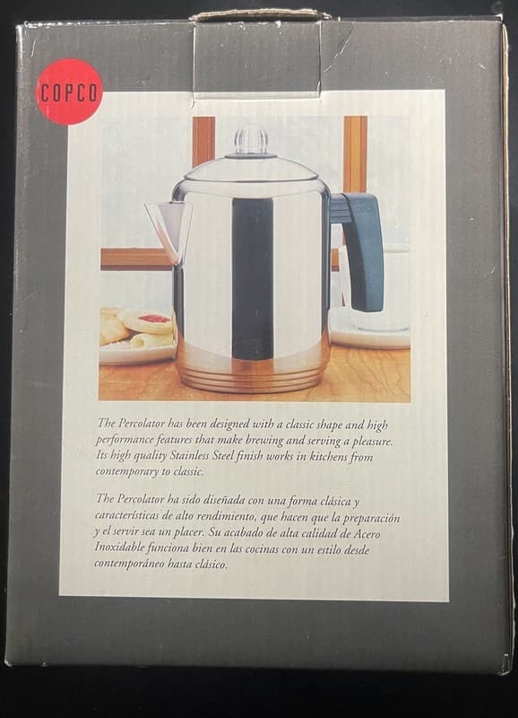 Copco 8-Cup Stainless Steel Stove Top Percolator - Thumbnail 3
