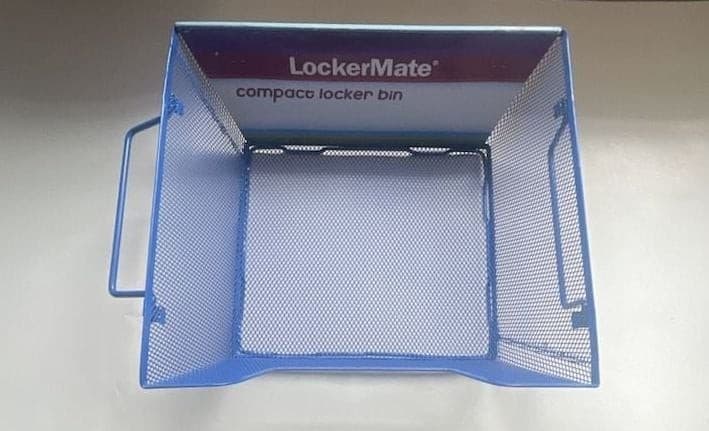 3 LockerMate Compact Locker Bins Blue Metal Mesh Storage Organizer - Thumbnail 2