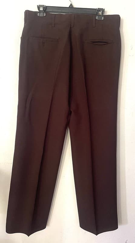Vintage Haggar Magic Stretch Dark Brown Flat Front Dress Pants Men’s 35x28.5 U - Thumbnail 2