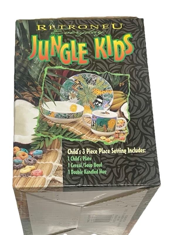 Retroneu Jungle Kids Child's 3 Piece Stoneware Place Setting - Thumbnail 5