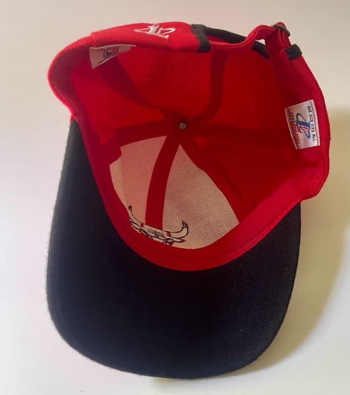 Vintage Chicago Bulls Logo Athletic Snapback Hat Black Striped Brim Cap - Thumbnail 2