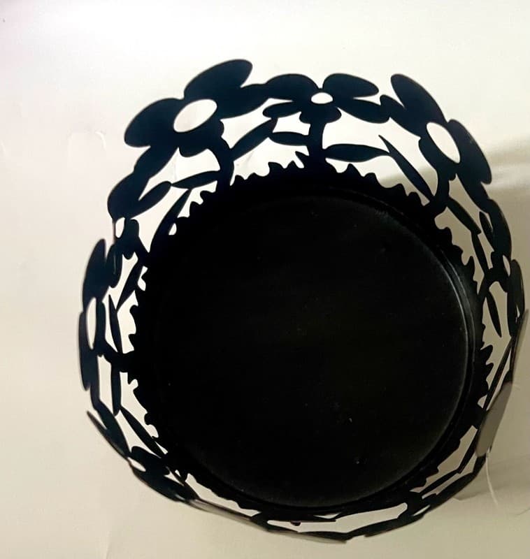 HG Global Hosley Metal Floral Cutout Jar Candle Sleeve - Thumbnail 4