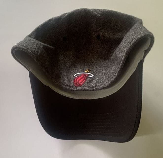 Adidas NBA Miami Heat MH Flex Fit Heather Gray and Black Hat - Thumbnail 2