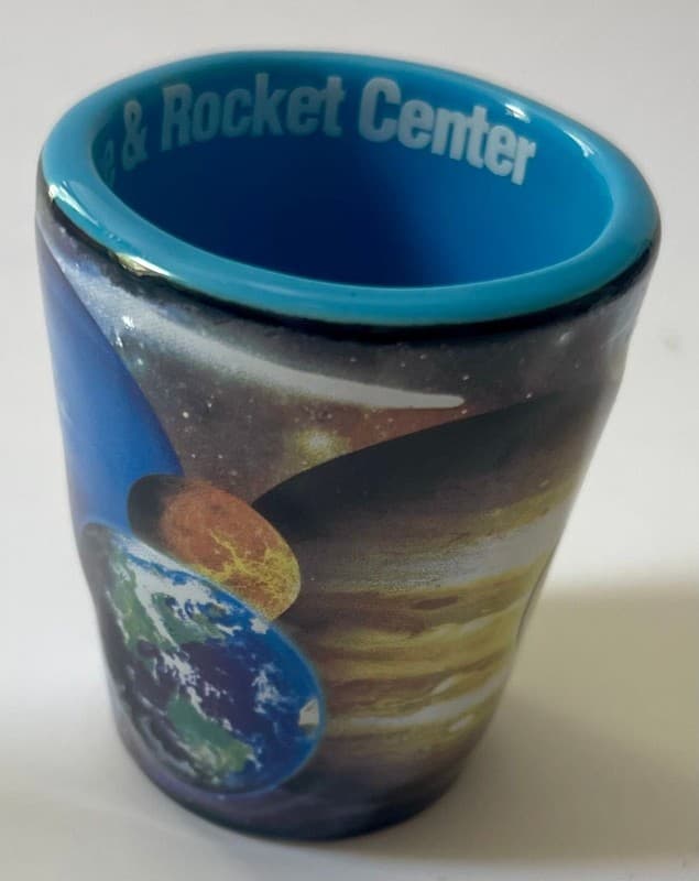 U.S. Space & Rocket Center Souvenir Shot Glass Planet Graphic - Thumbnail 2