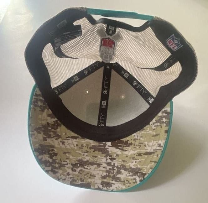 Men's New Era Stone/Aqua 2023 Salute To Service Low Profile 9FIFTY Snapback Hat, - Thumbnail 2