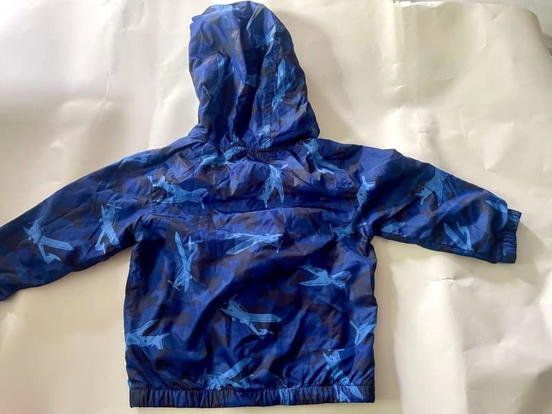 Gymboree Blue Airplane Camo Hooded Zip-Up Jacket 12-24 Months - Thumbnail 2