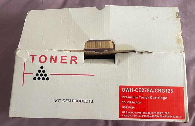 OWH CE278A/CRG128 Premium Black Toner Cartridge - Thumbnail 2