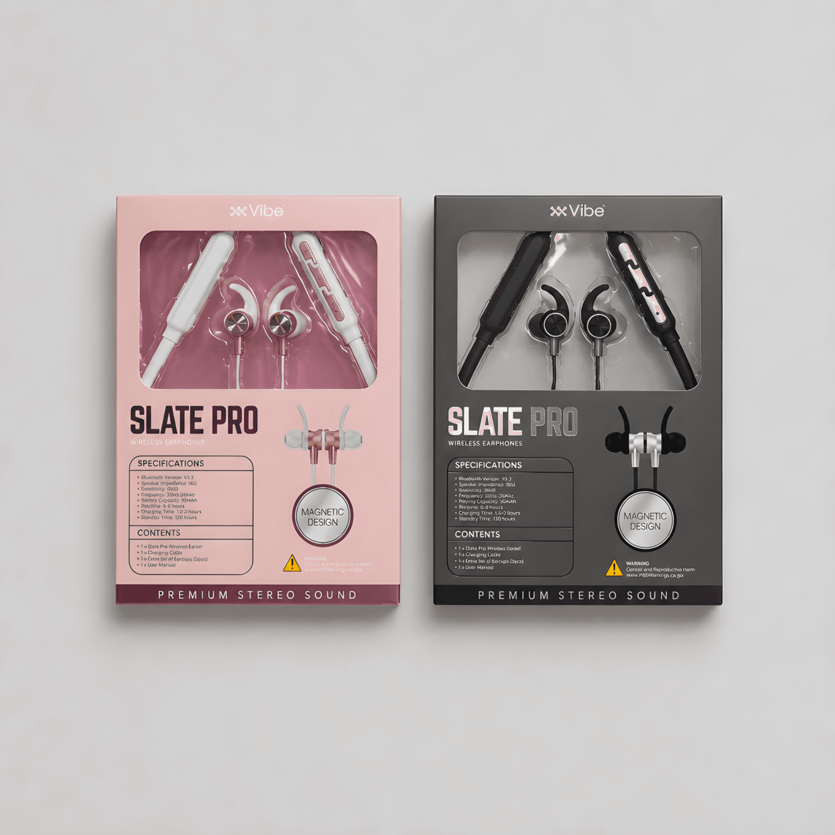 Vibe Slate Pro Wireless Earphones Magnetic Design