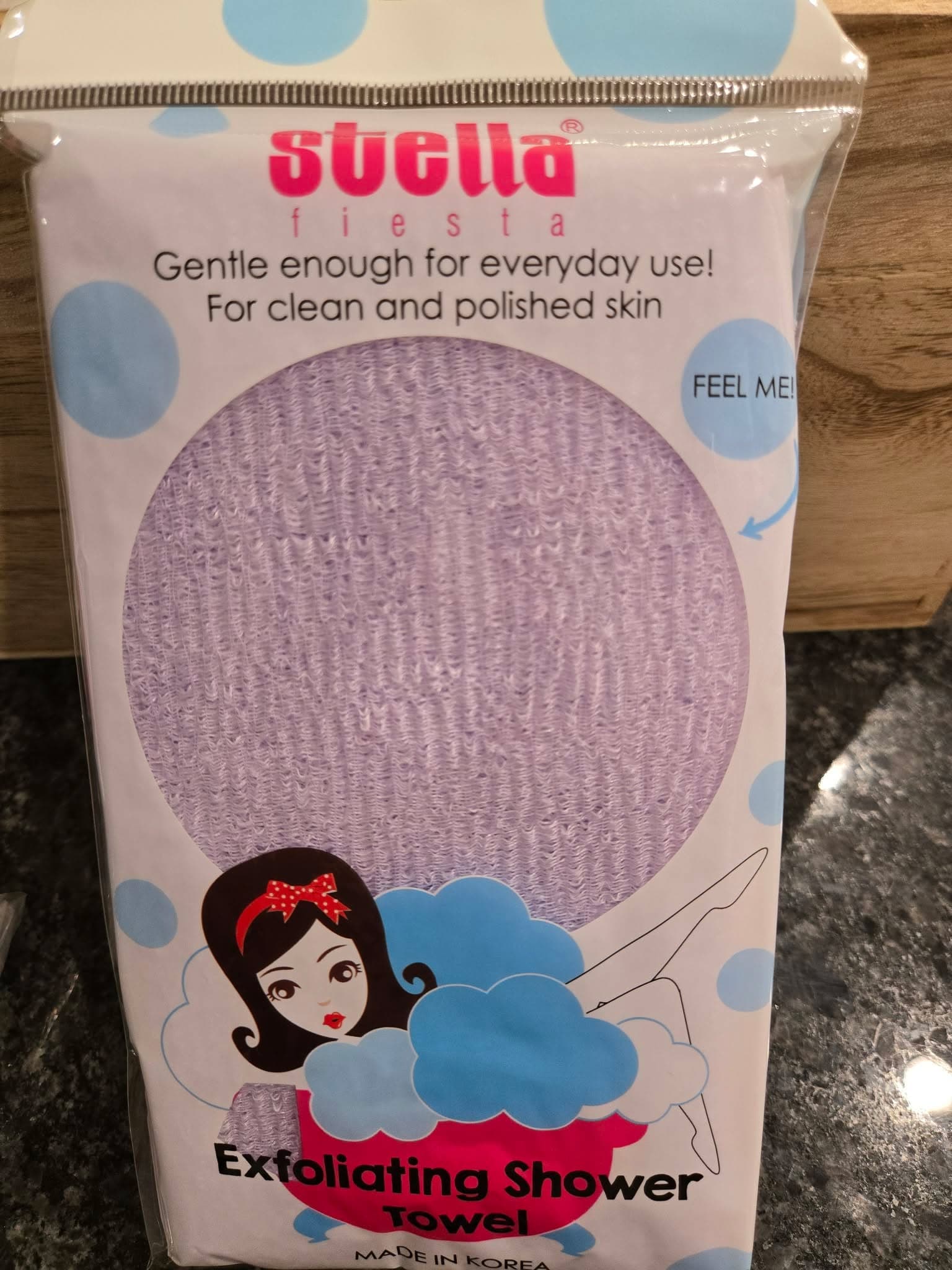 Stella Fiesta Exfoliating Shower Towel Made in Korea
