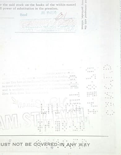 G And W Land And development CO Canceled Stock Certificate Signed/stamped By... - Thumbnail 7