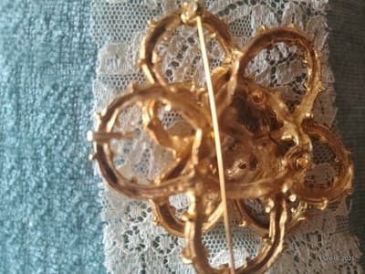 Vintage Braided Gold Toned Brooch - Thumbnail 6