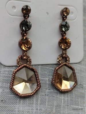 Givenchy Paris New York Pierced Earrings 80s/90s Vintage Dangle/Drop - Thumbnail 2