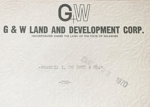 G And W Land And development CO Canceled Stock Certificate Signed/stamped By... - Thumbnail 4