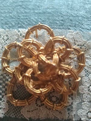 Vintage Braided Gold Toned Brooch - Thumbnail 7
