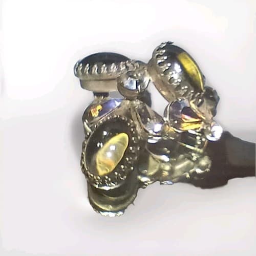 Regency Silver Tone HTF Smoky Clear Prong Set Rhinestone Cluster Pin Signed K820 - Thumbnail 2