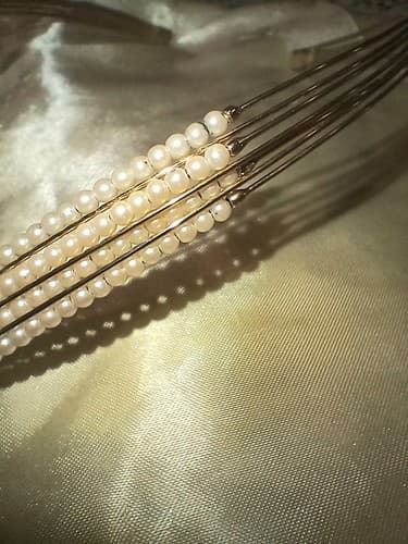 VNTG Faux Pearl Choker Gold Tone Finish with Faux Pearl Cabochon Fashion Jewelry - Thumbnail 10