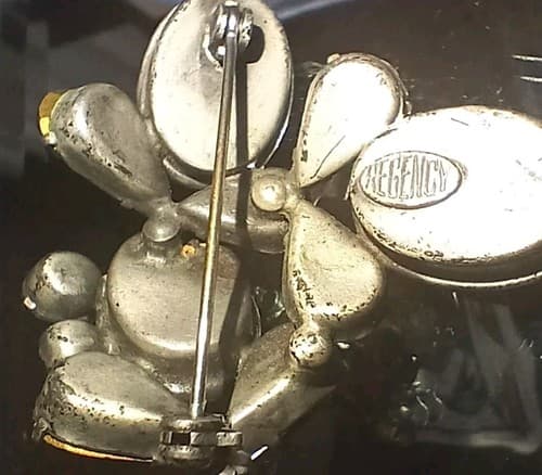 Regency Silver Tone HTF Smoky Clear Prong Set Rhinestone Cluster Pin Signed K820 - Thumbnail 6