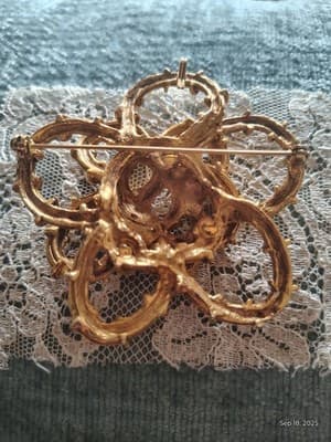 Vintage Braided Gold Toned Brooch - Thumbnail 4