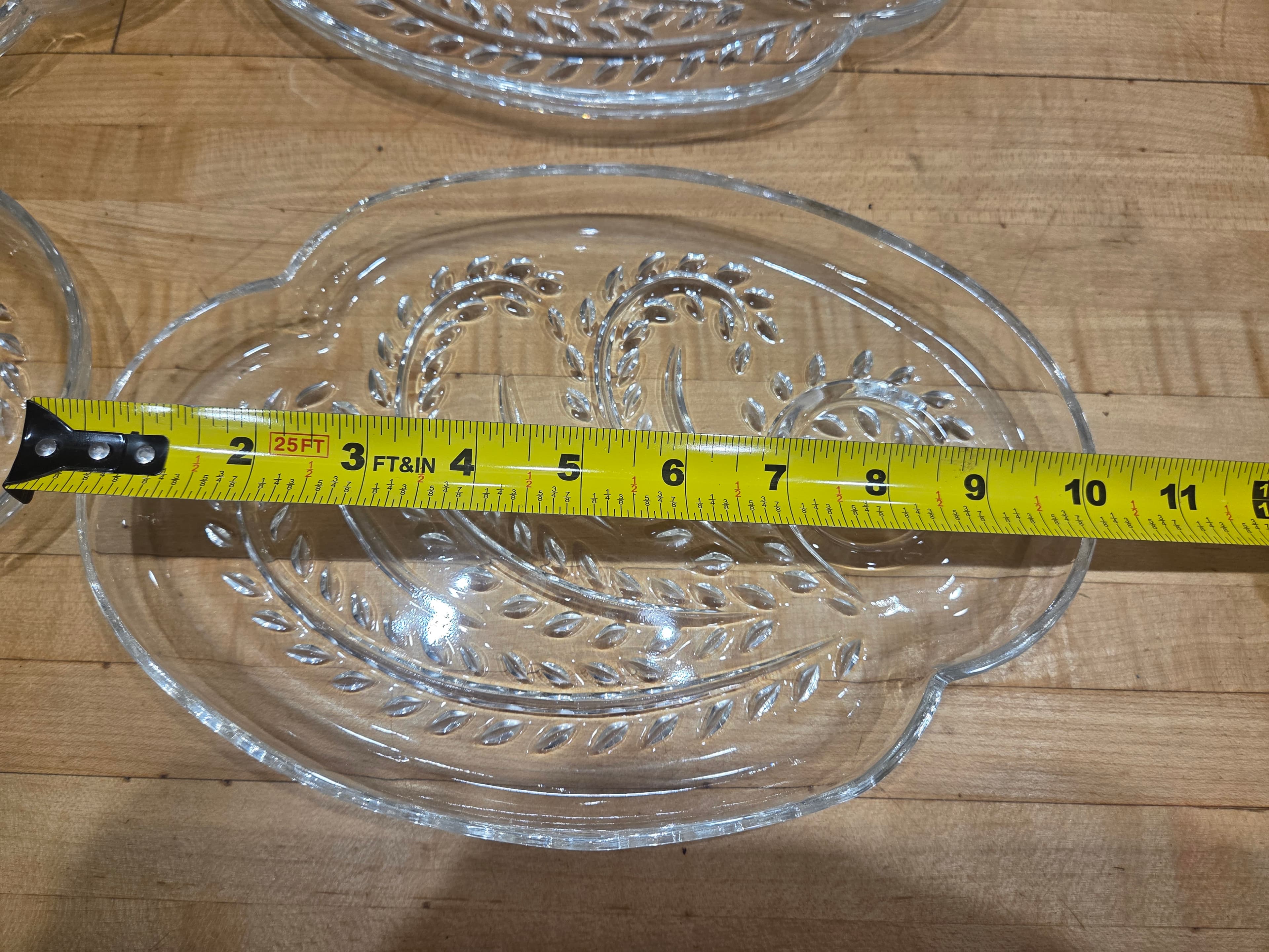 Set of 4 Vintage Federal Glass Homestead Wheat Snack Plates and Cups 8pc - Thumbnail 4